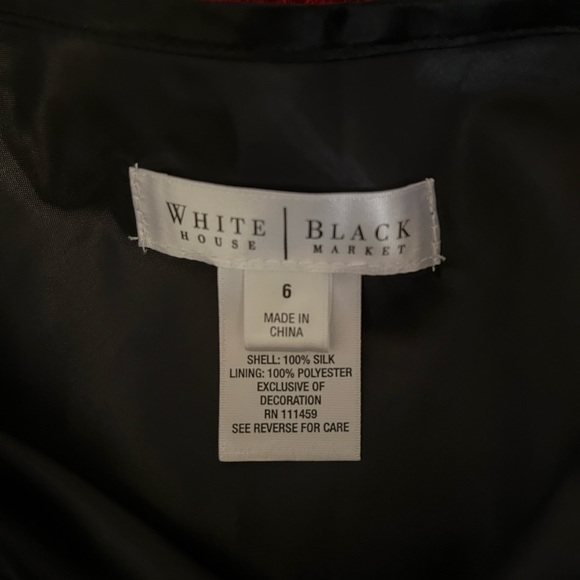 White House black market high low 100% silk skirt with lace trim. - Picture 7 of 8